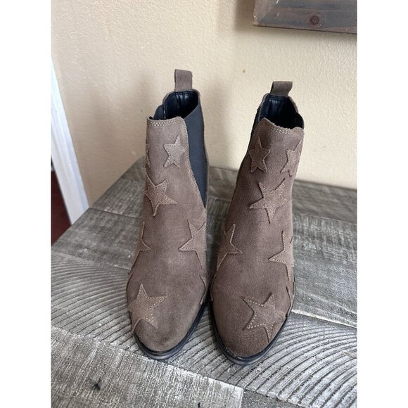 Rebels Brown Suede Star Motif Ankle Boots Size 37 - Picture 2 of 4